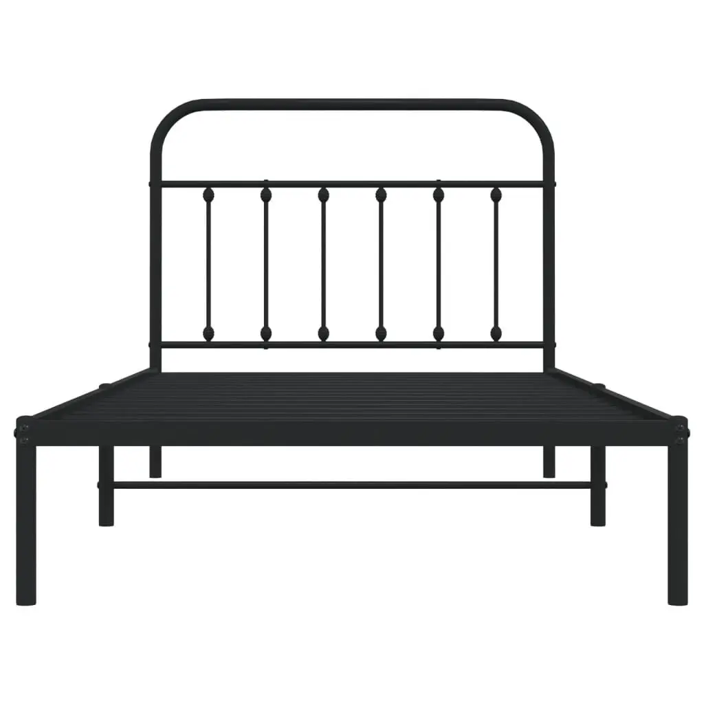 Metal Bed Frame King Single 107x203cm Black Steel Platform Bedroom