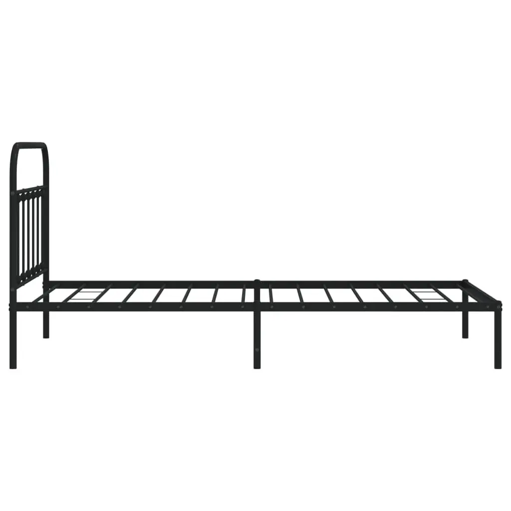 Metal Bed Frame King Single 107x203cm Black Steel Platform Bedroom