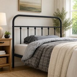 Reassuringly Strong Black Metal Headboard for Stability
