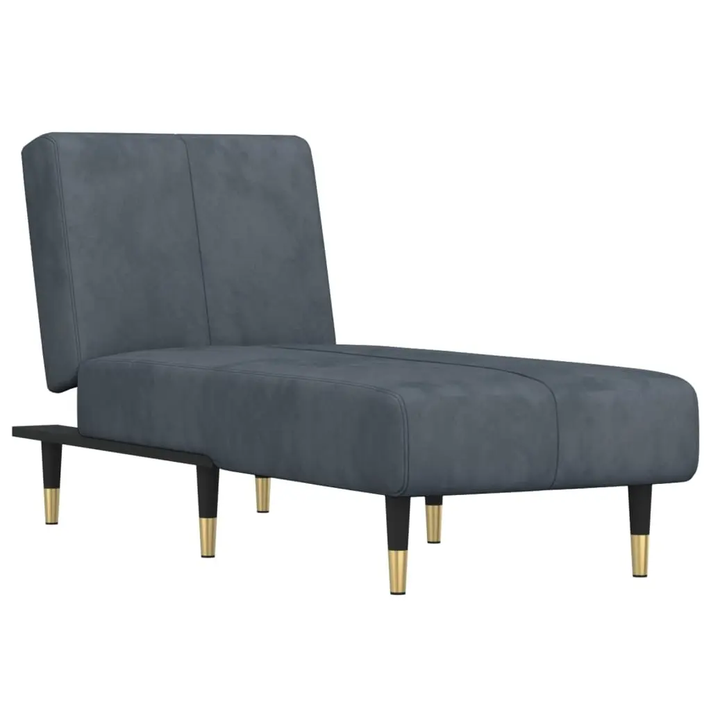 Grey Velvet Lounge Sofa with 3 Positions