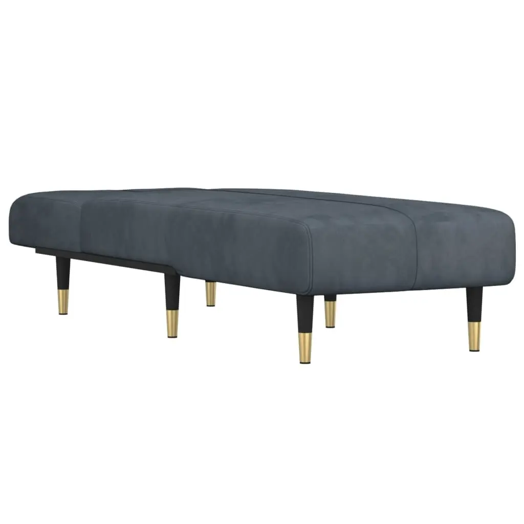 Grey Velvet Lounge Sofa with 3 Positions