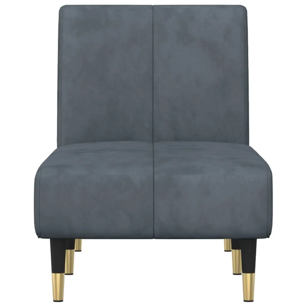 Grey Velvet Lounge Sofa with 3 Positions