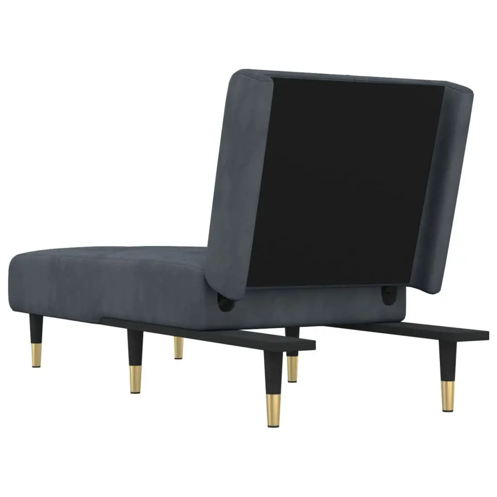 Grey Velvet Lounge Sofa with 3 Positions