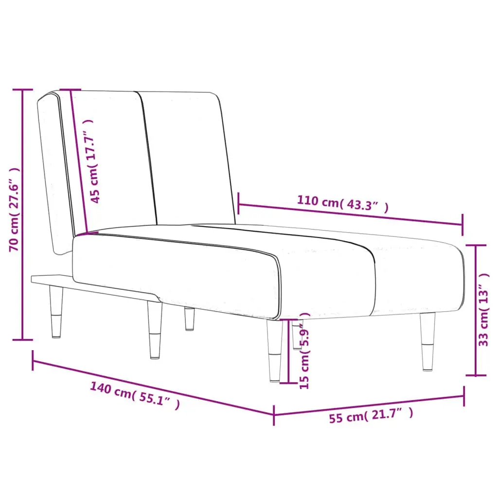 Grey Velvet Lounge Sofa with 3 Positions