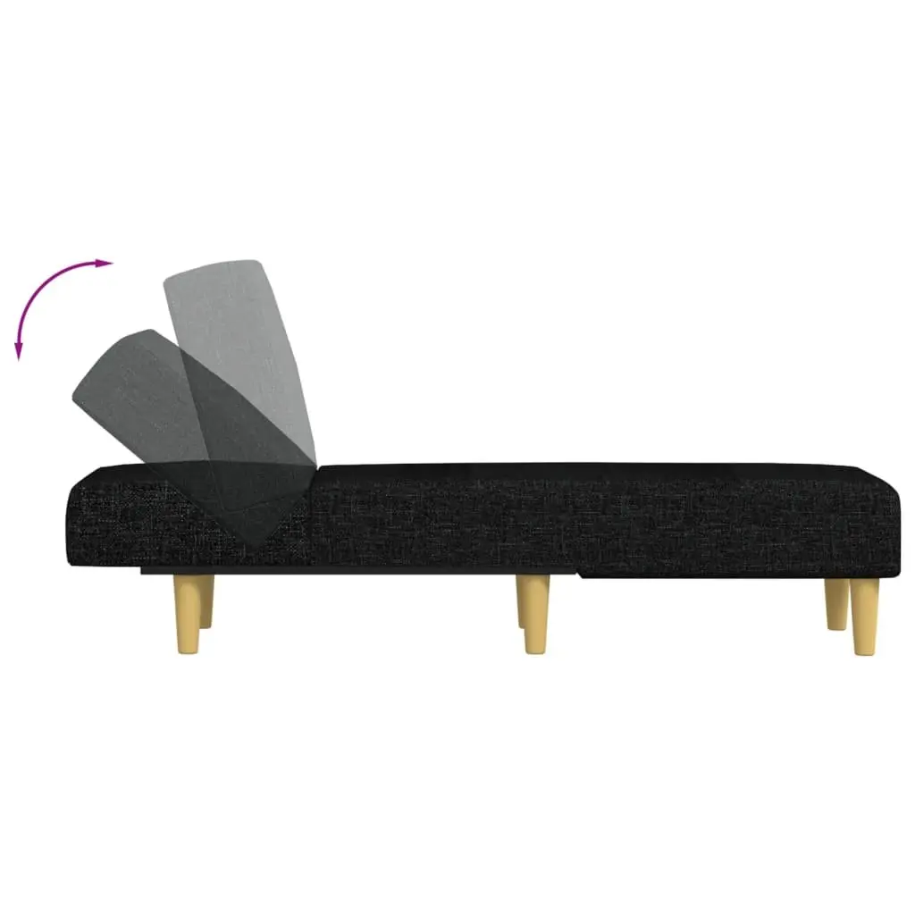 Black Fabric Chaise Longue for Relaxation