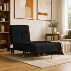 Comfort Meets Style with Black Velvet Chaise Longue