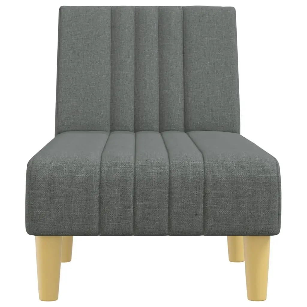 Reclining Lounge Chair Grey Fabric Convertible Sofa 3 Positions Chaise Longue