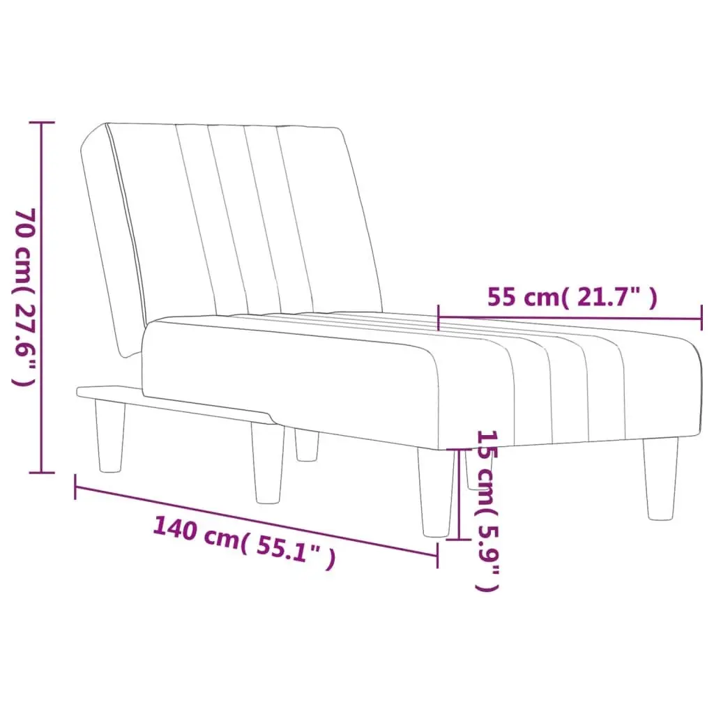 Reclining Lounge Chair Grey Fabric Convertible Sofa 3 Positions Chaise Longue