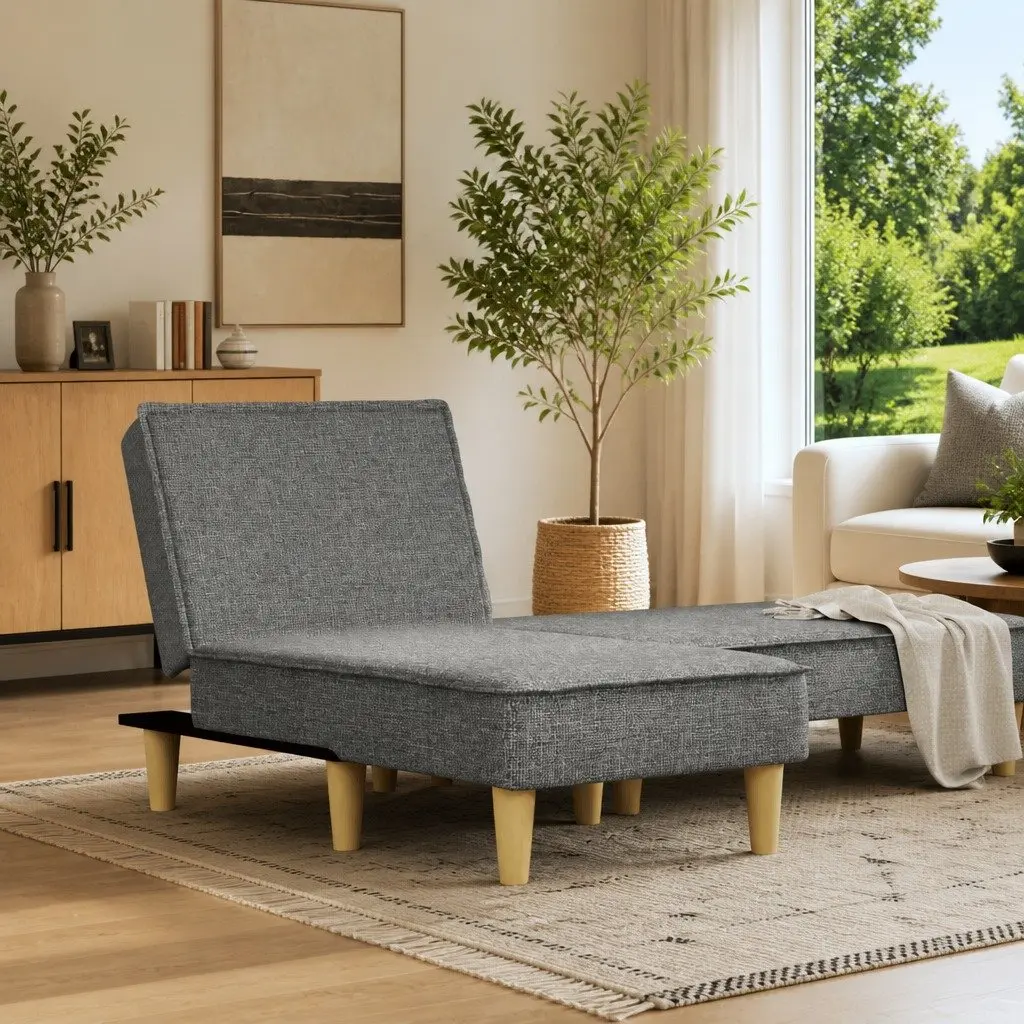 Dark Grey Chaise Longue with Three Positions