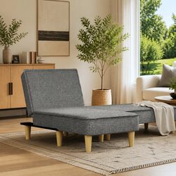 Comfortable Dark Grey Chaise Longue with Three Positions