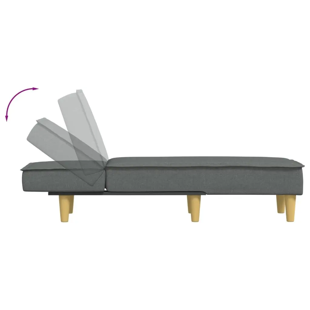 Dark Grey Chaise Longue with Three Positions