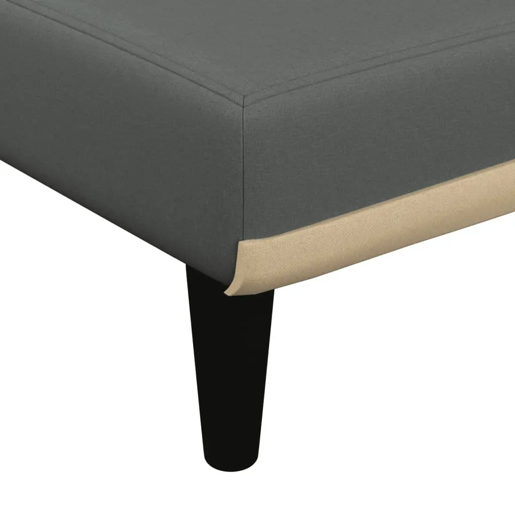 Reclining Lounge Chair Grey Fabric Convertible Chaise Longue for Sitting Lounging Sleeping