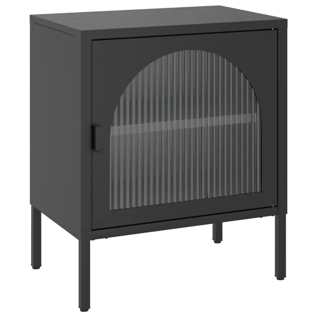 Black Nightstand with Storage and Style