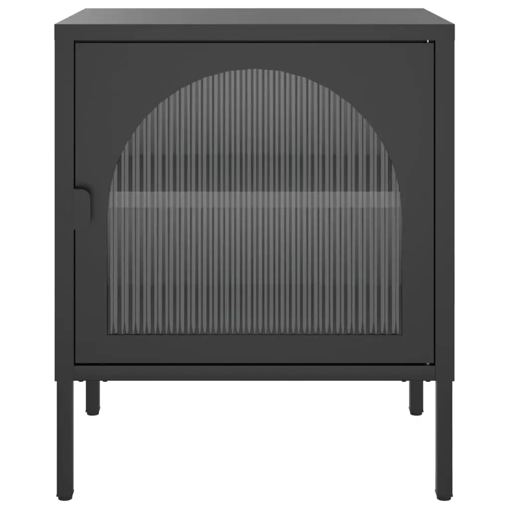 Black Nightstand with Storage and Style