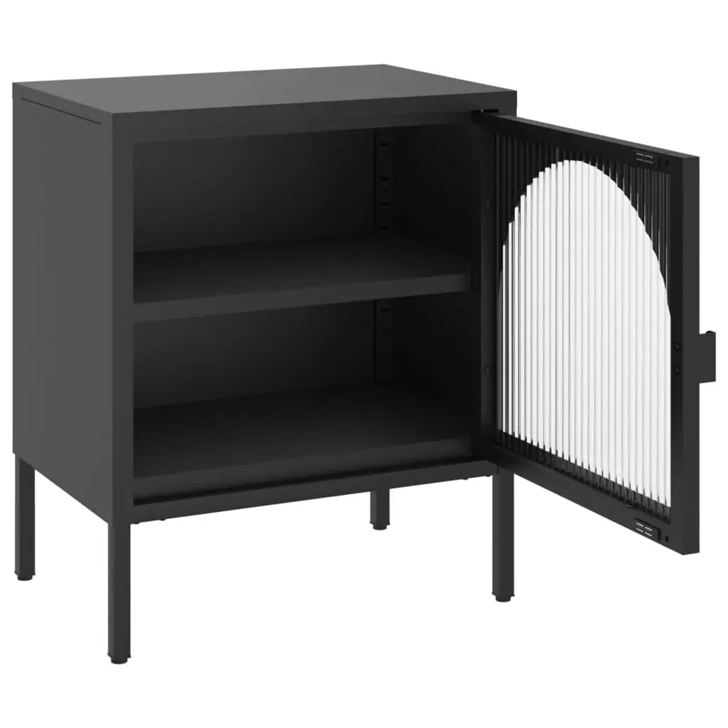 Black Nightstand with Storage and Style