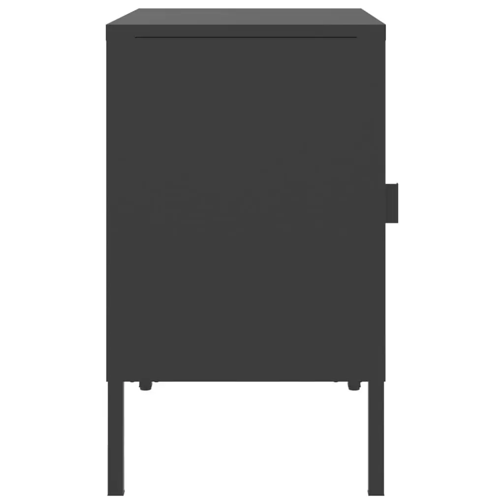 Black Nightstand with Storage and Style
