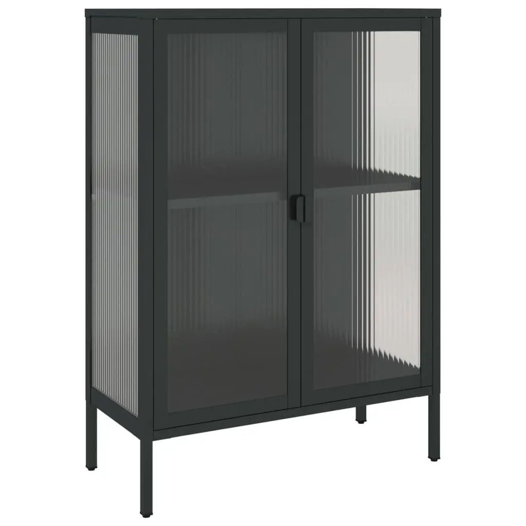 Black Steel Sideboard with Ample Storage Space