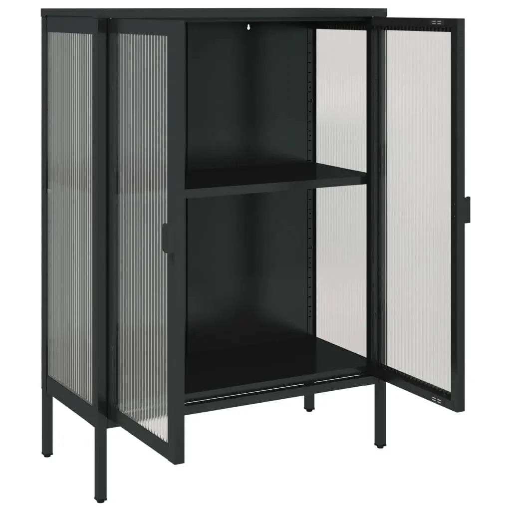Black Steel Sideboard with Ample Storage Space