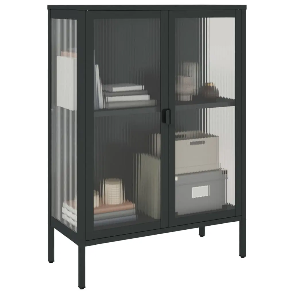 Black Steel Sideboard with Ample Storage Space