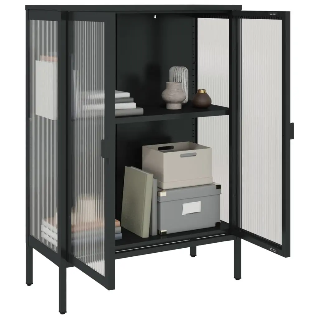 Black Steel Sideboard with Ample Storage Space