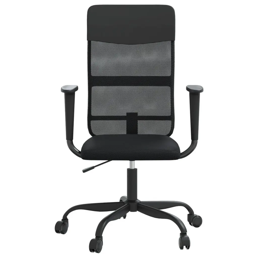 Office Chair Height Adjustable Swivel Desk Seat Black Mesh Fabric Faux Leather