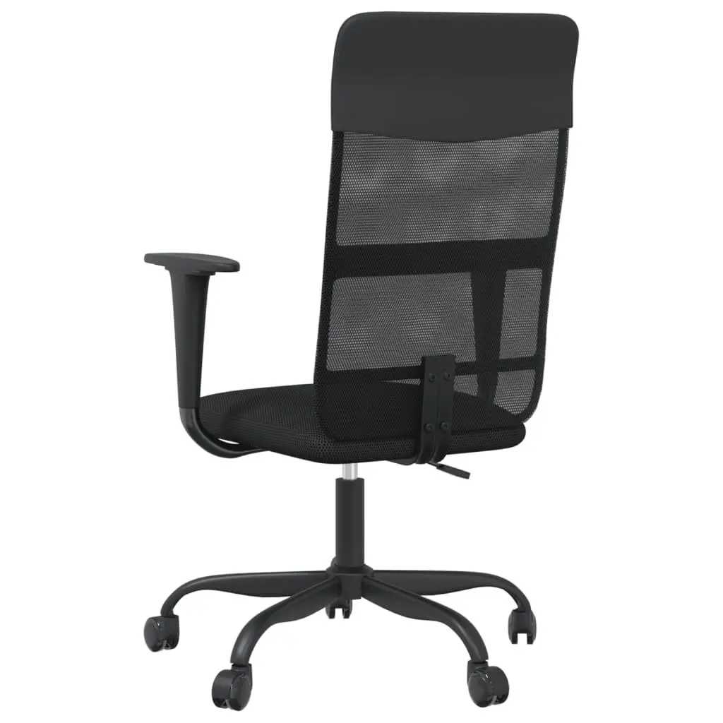 Office Chair Height Adjustable Swivel Desk Seat Black Mesh Fabric Faux Leather