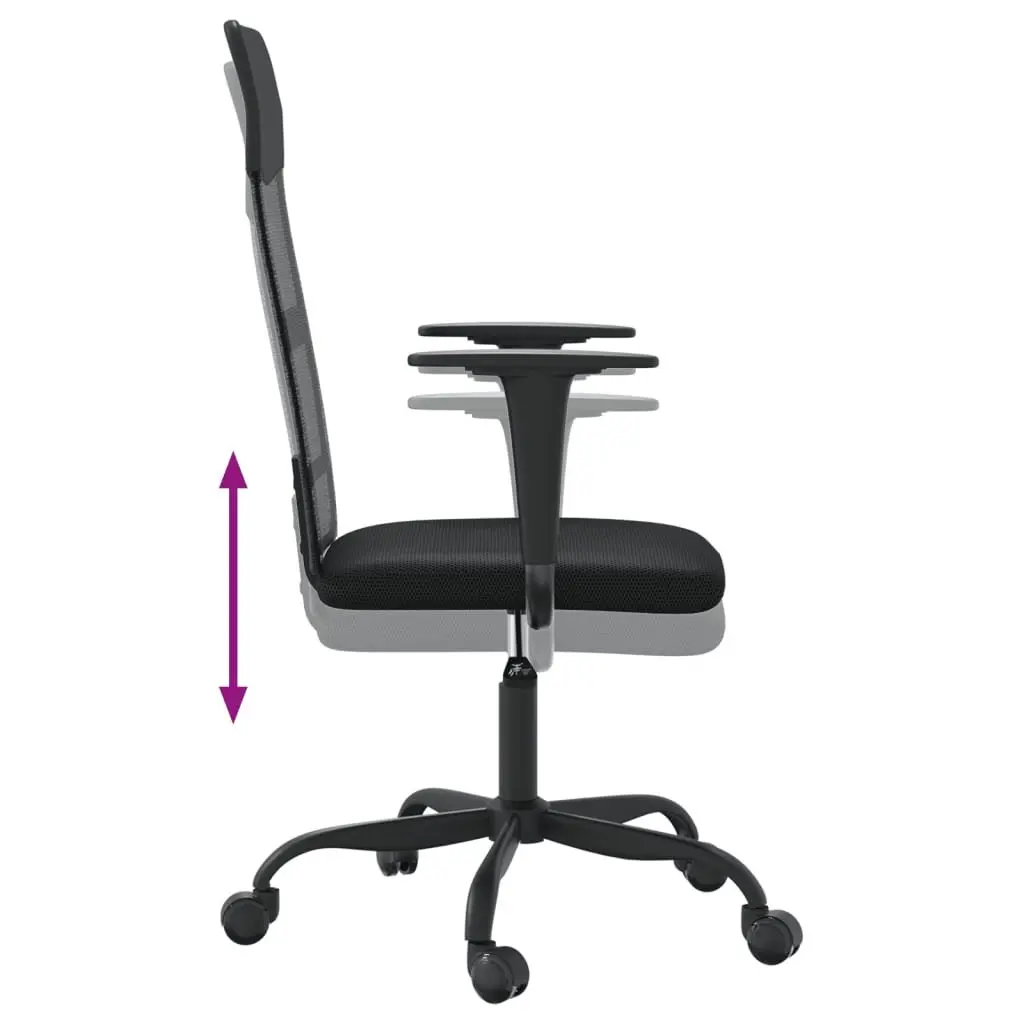 Office Chair Height Adjustable Swivel Desk Seat Black Mesh Fabric Faux Leather
