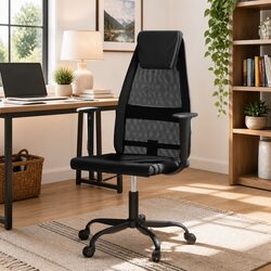 Practical Black Office Chair with Height Adjustment