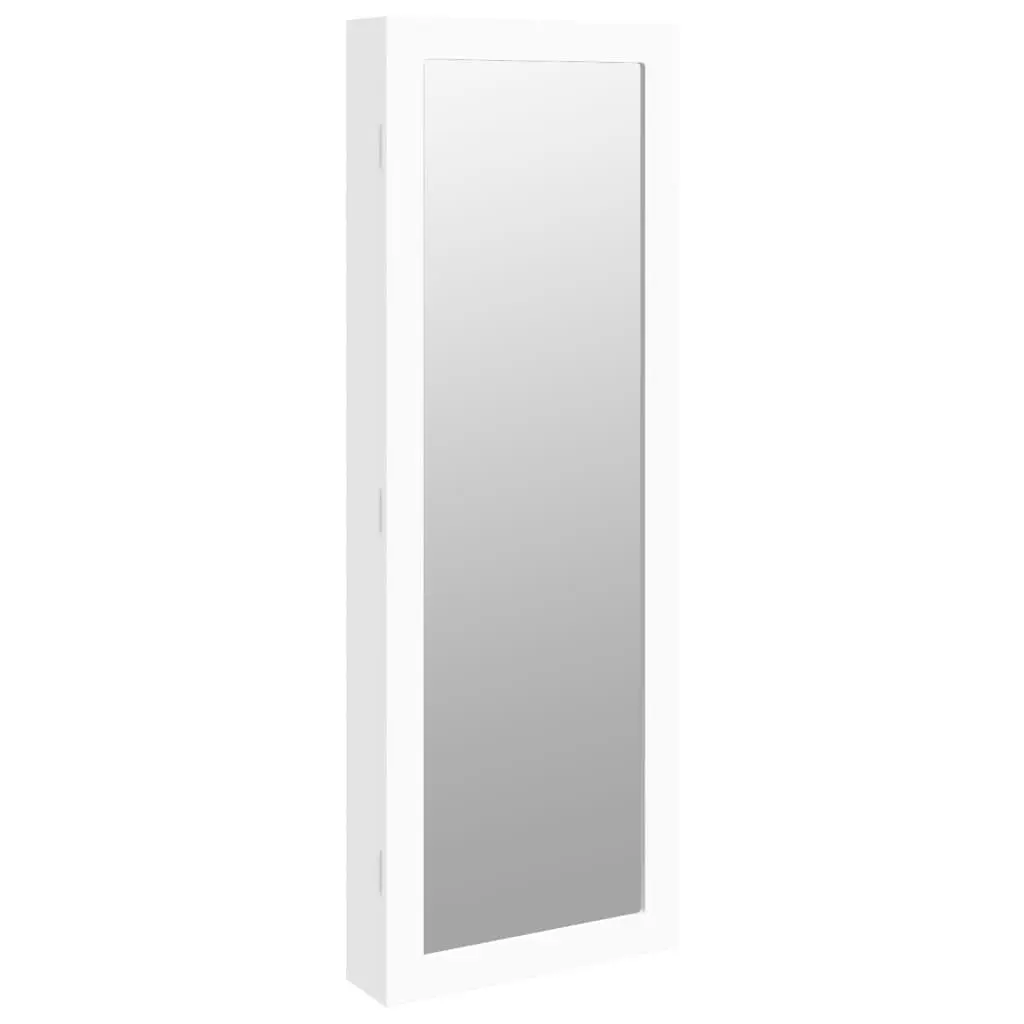 Wall Mounted Jewellery Cabinet Storage Organiser Full Length Mirror White