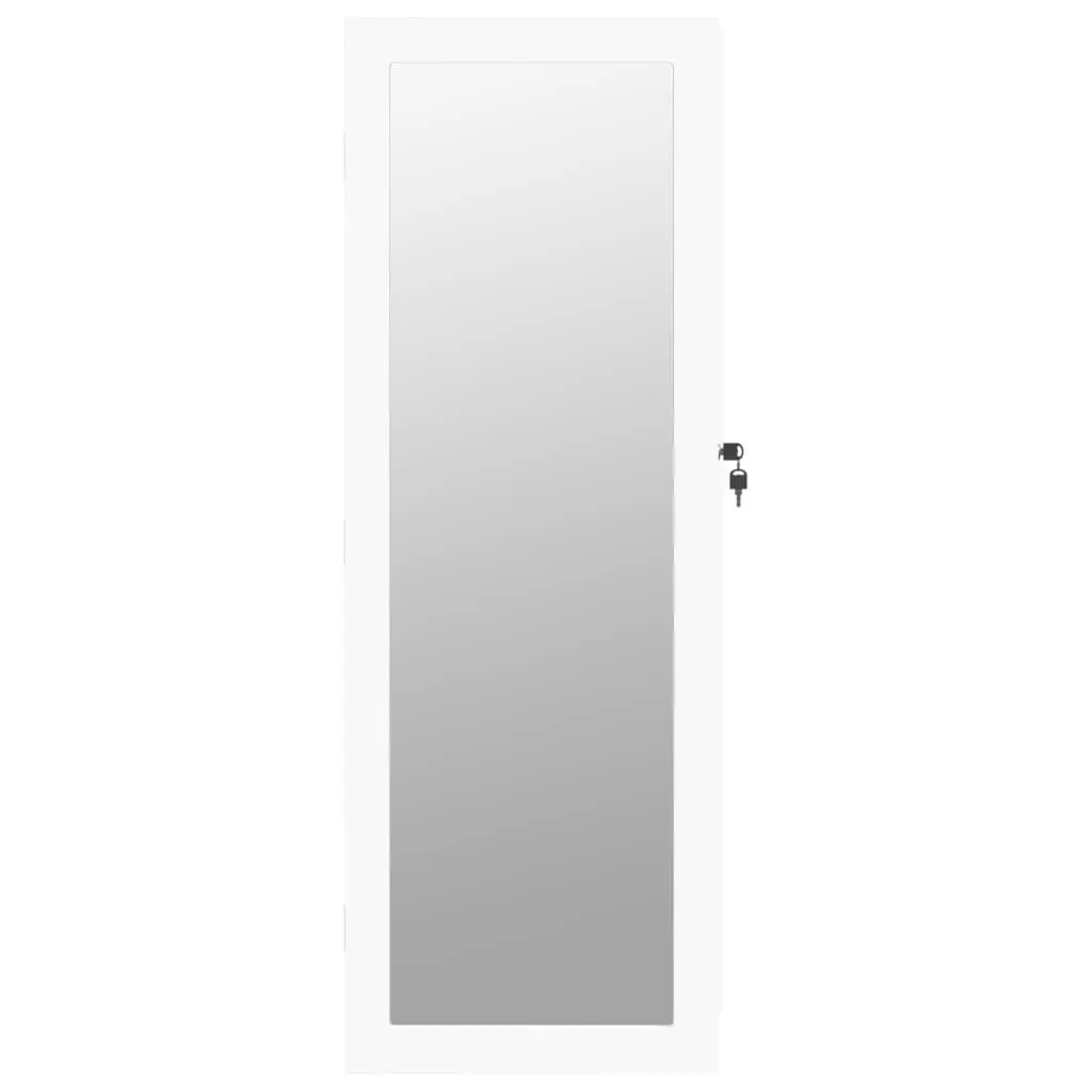 Wall Mounted Jewellery Cabinet Storage Organiser Full Length Mirror White