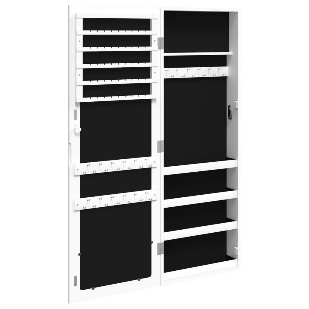 Wall Mounted Jewellery Cabinet Storage Organiser Full Length Mirror White