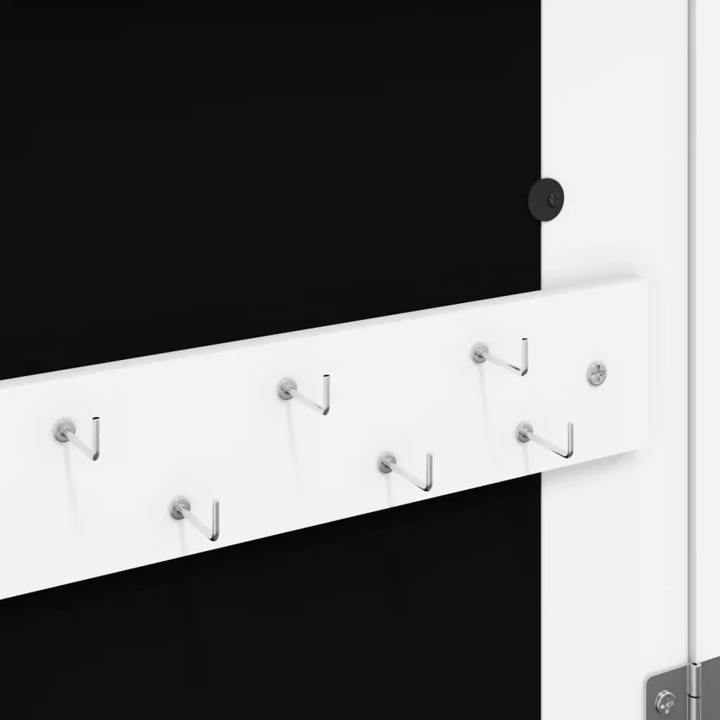 Wall Mounted Mirror Jewellery Cabinet with LED Lights Storage Organiser White