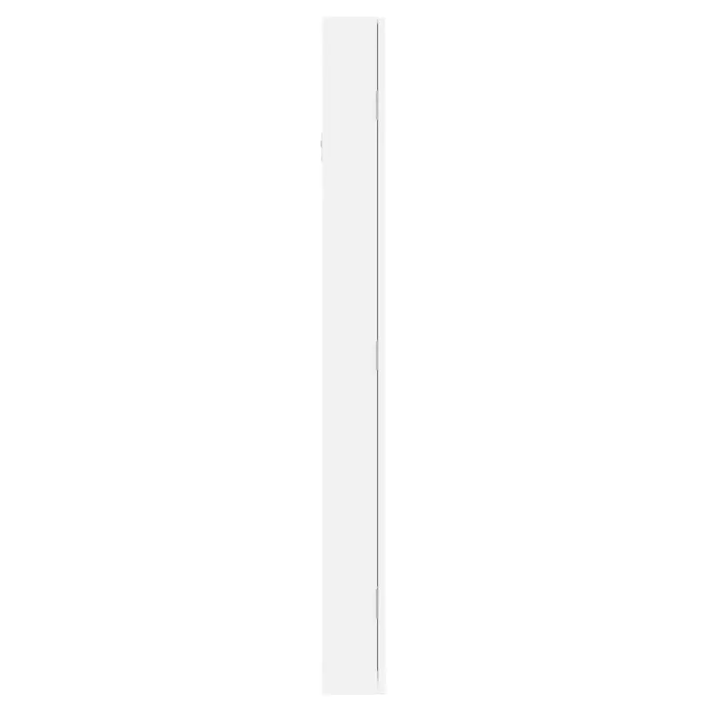 Wall Mounted Mirror Jewellery Cabinet with LED Lights Storage Organiser White