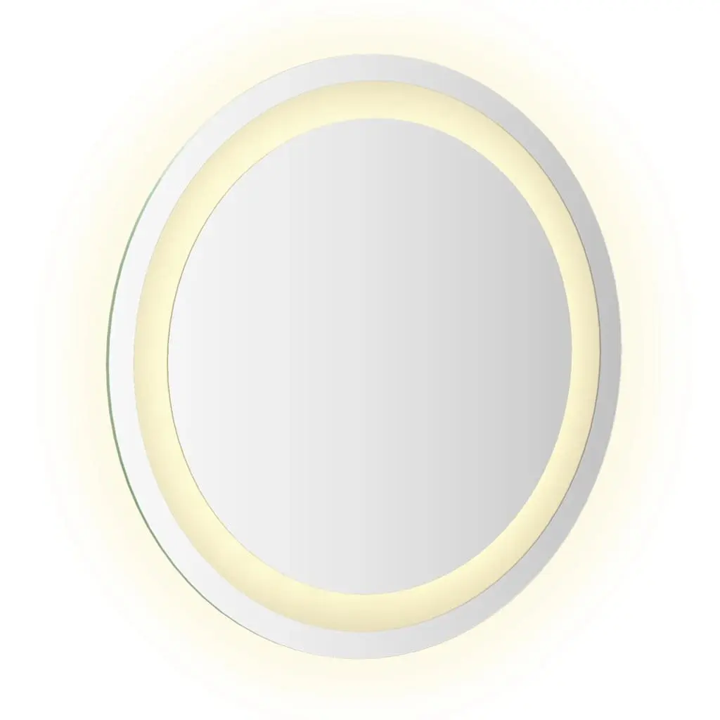 LED Bathroom Mirror Round 40cm Waterproof Ambient Lighting Transparent Wall Mount