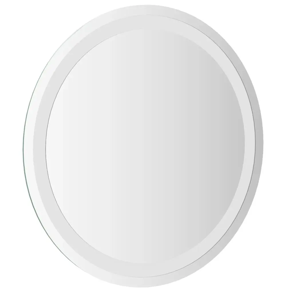 Round LED Mirror 50cm Transparent with Integrated Lights USB Powered Wall Mount