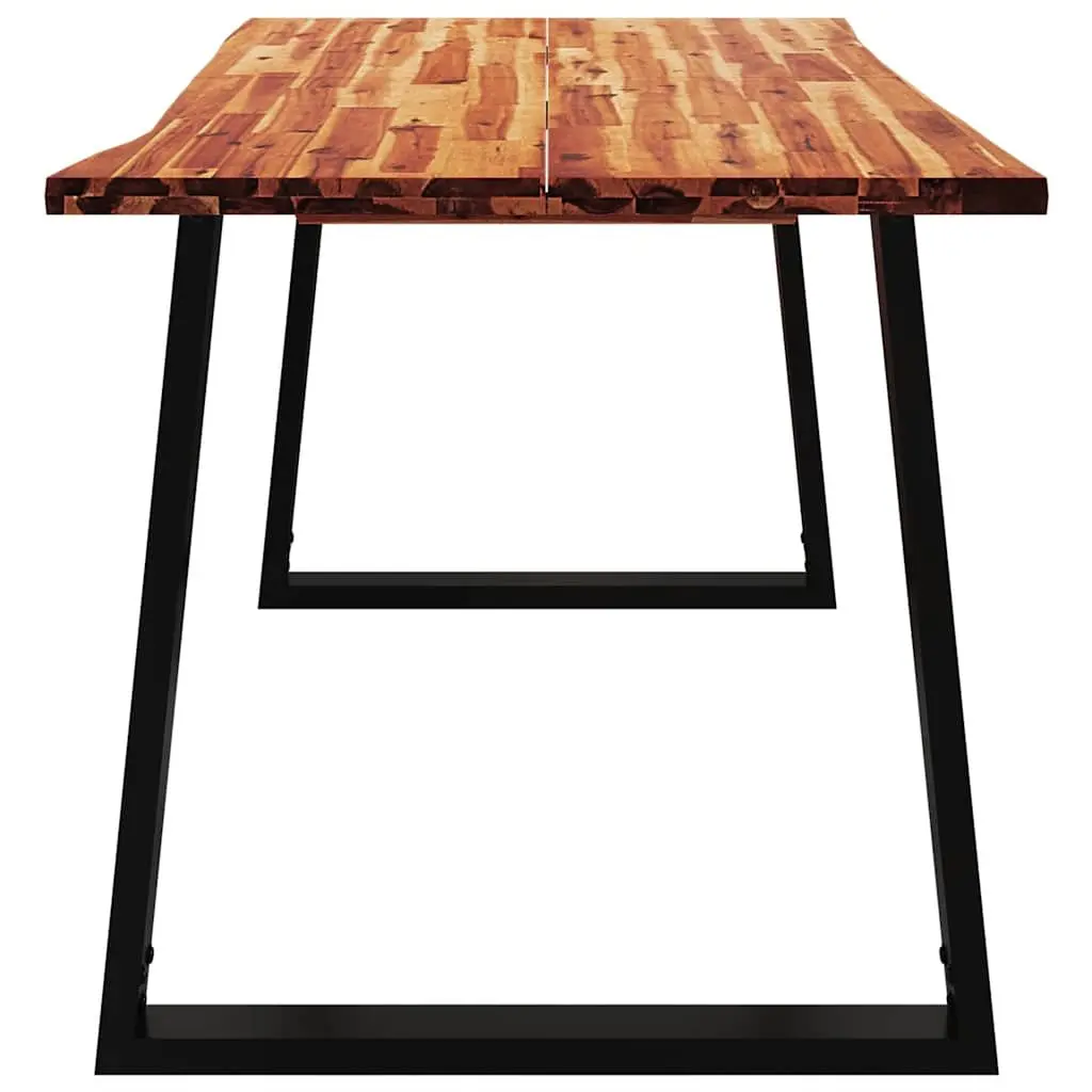 Dining Table Live Edge 140x80x75cm Solid Acacia Wood Brown