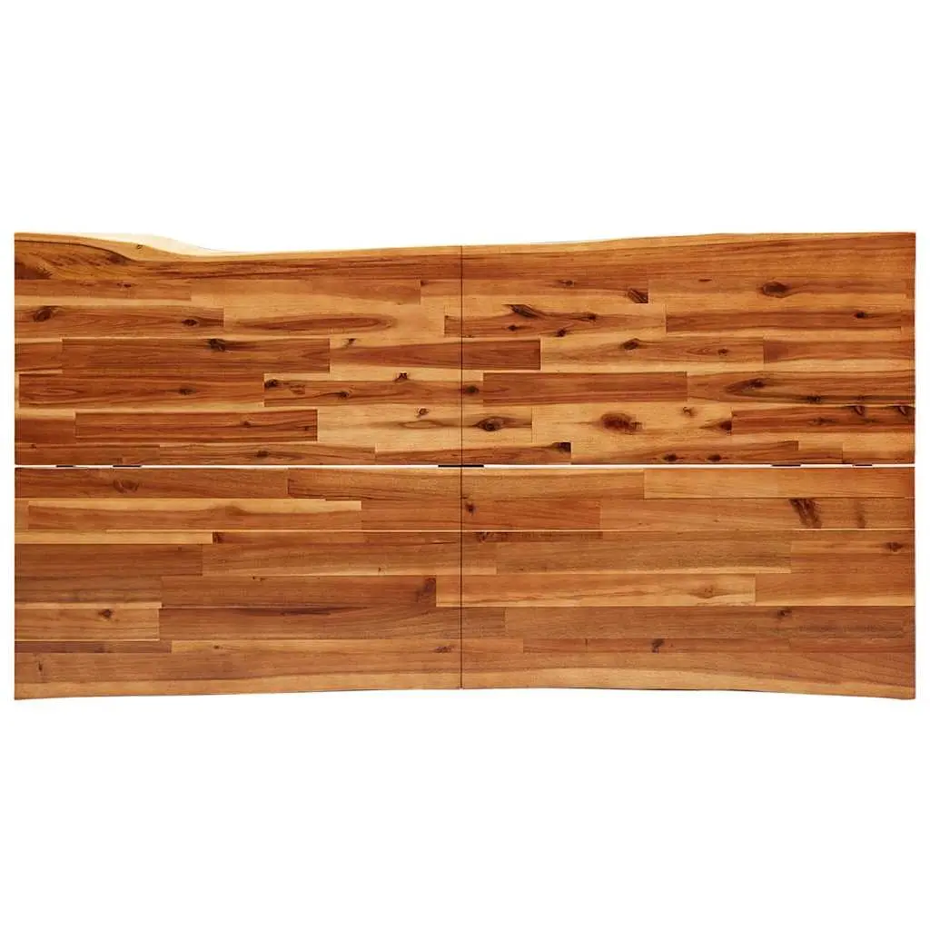 Dining Table 160x80x75 cm Live Edge Solid Wood Kitchen Room Furniture Brown