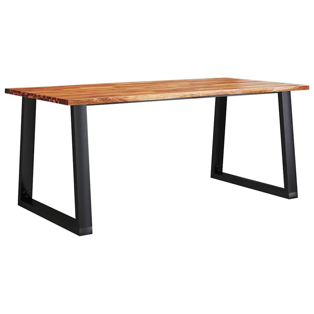 Dining Table 180x90x75 cm Live Edge Solid Wood Acacia Kitchen Room Furniture
