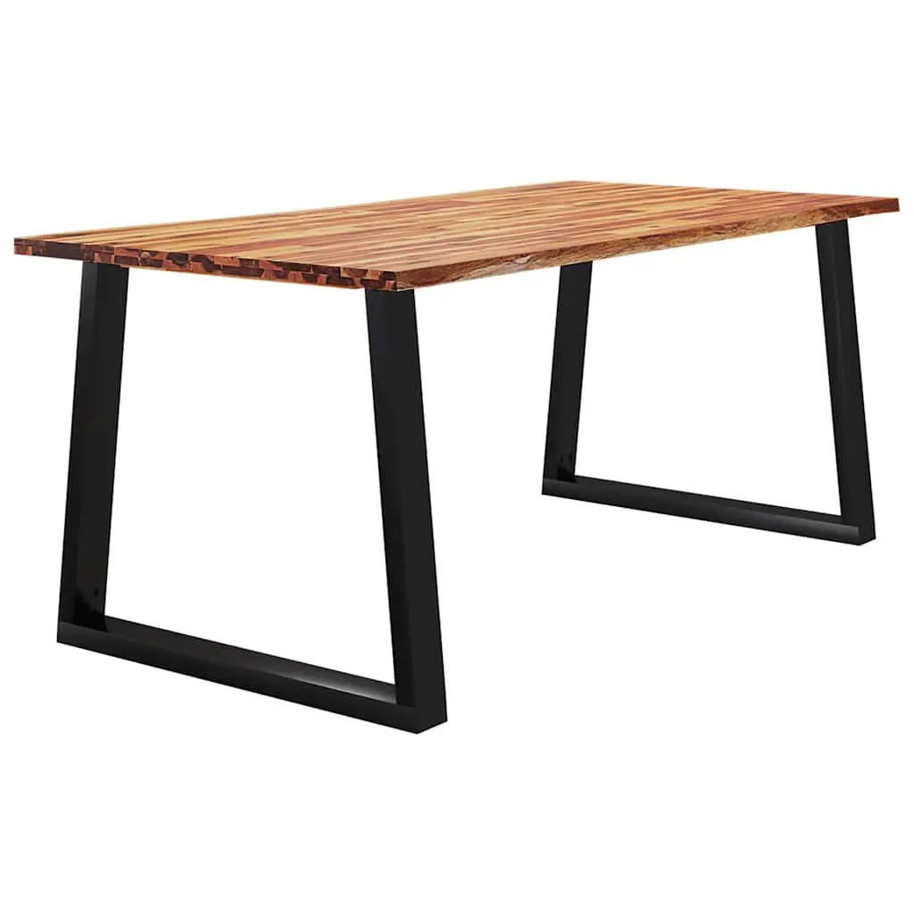 Dining Table 180x90x75 cm Live Edge Solid Wood Acacia Kitchen Room Furniture