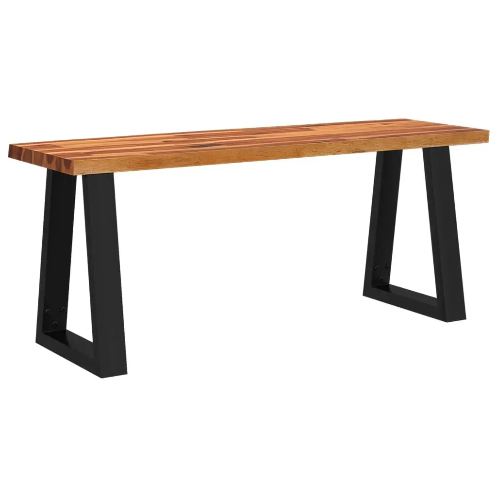 Brown Live Edge Solid Wood Bench