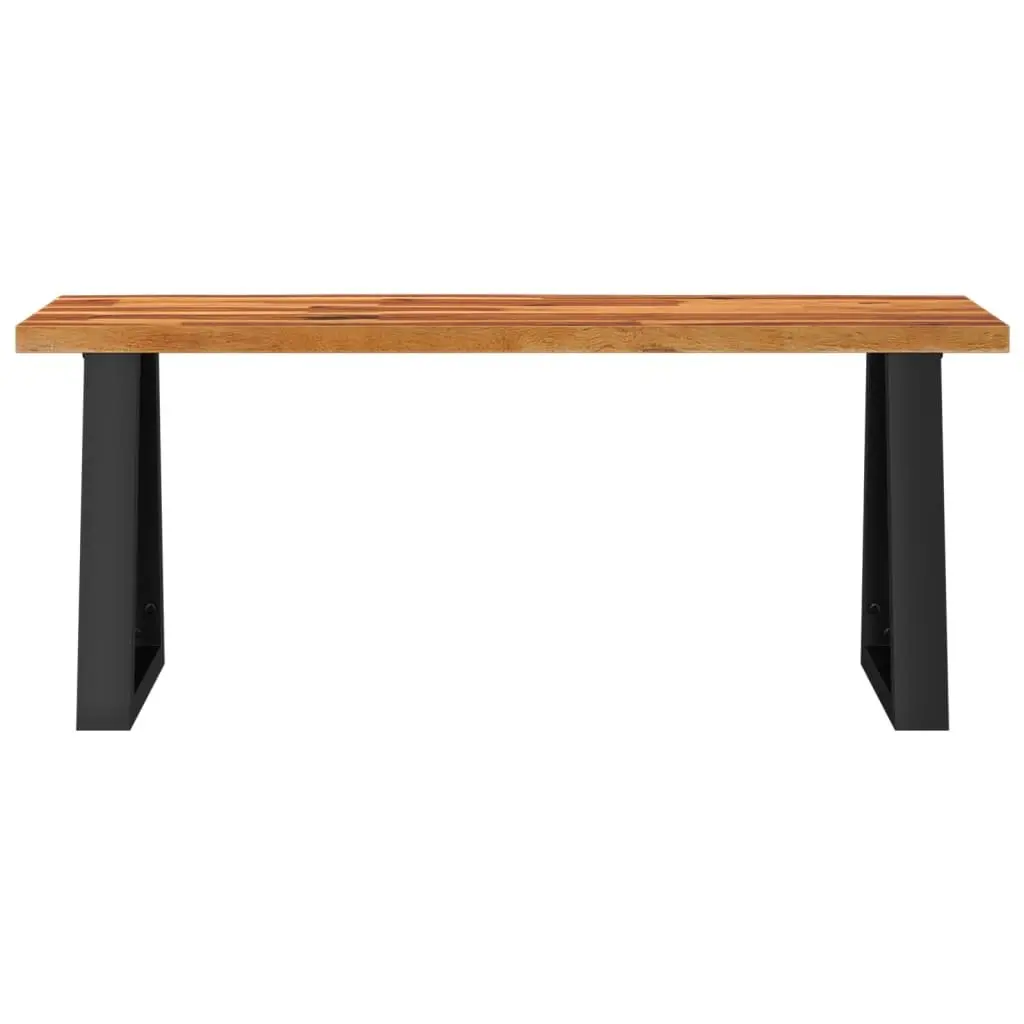 Brown Live Edge Solid Wood Bench