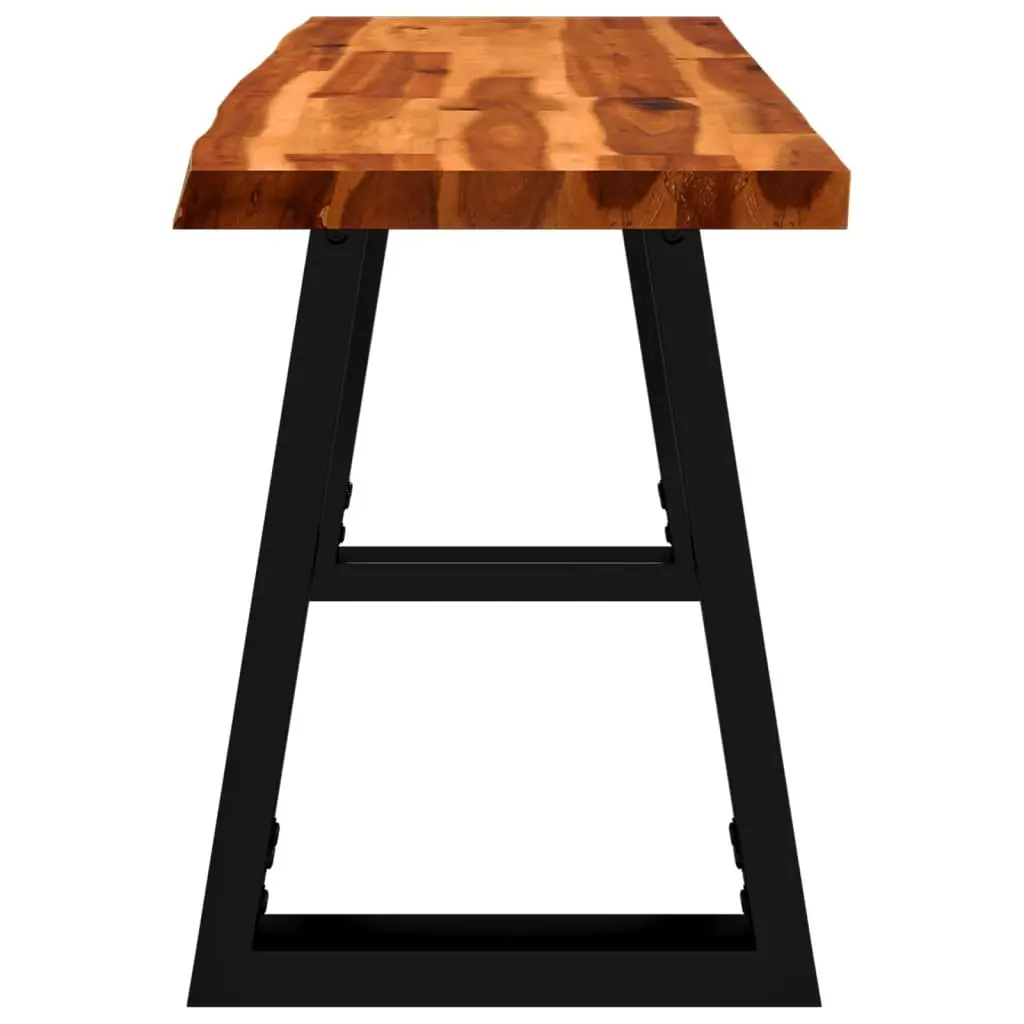 Brown Live Edge Solid Wood Bench