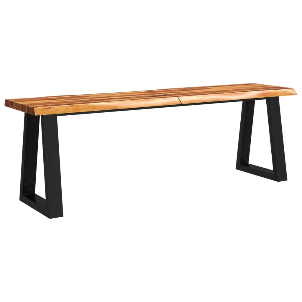 Solid Wood Bench 140 cm Live Edge Acacia Dining Room Hallway Seating Furniture