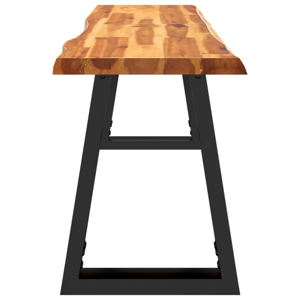 Solid Wood Bench 140 cm Live Edge Acacia Dining Room Hallway Seating Furniture