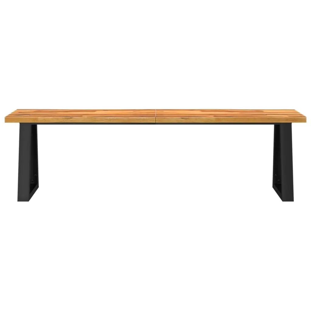 Solid Acacia Wood Bench Live Edge 160cm Brown Dining Hallway Seating Furniture