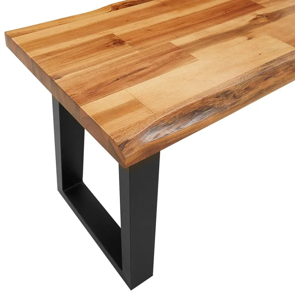 Solid Acacia Wood Bench Live Edge 160cm Brown Dining Hallway Seating Furniture