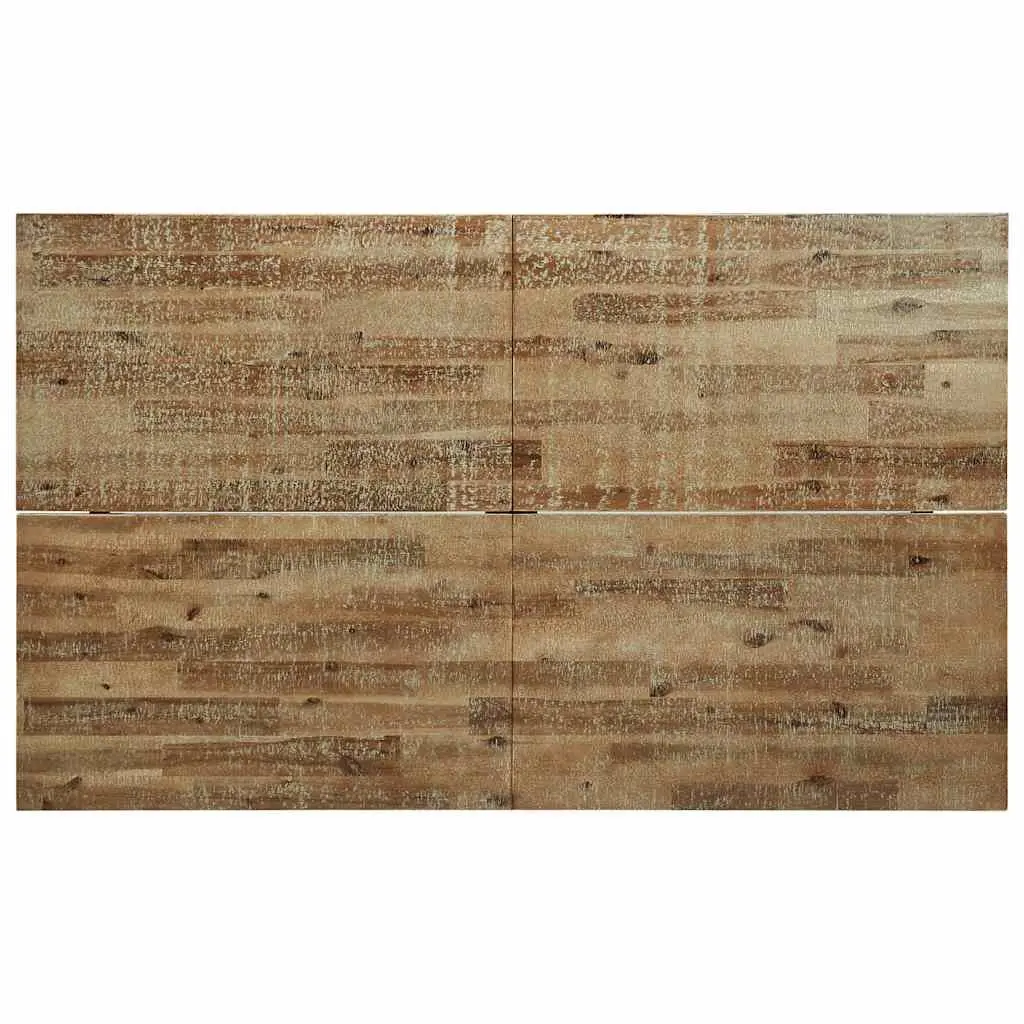 Dining Table Solid Wood Acacia Kitchen 150x90x75cm Steel Legs Brown