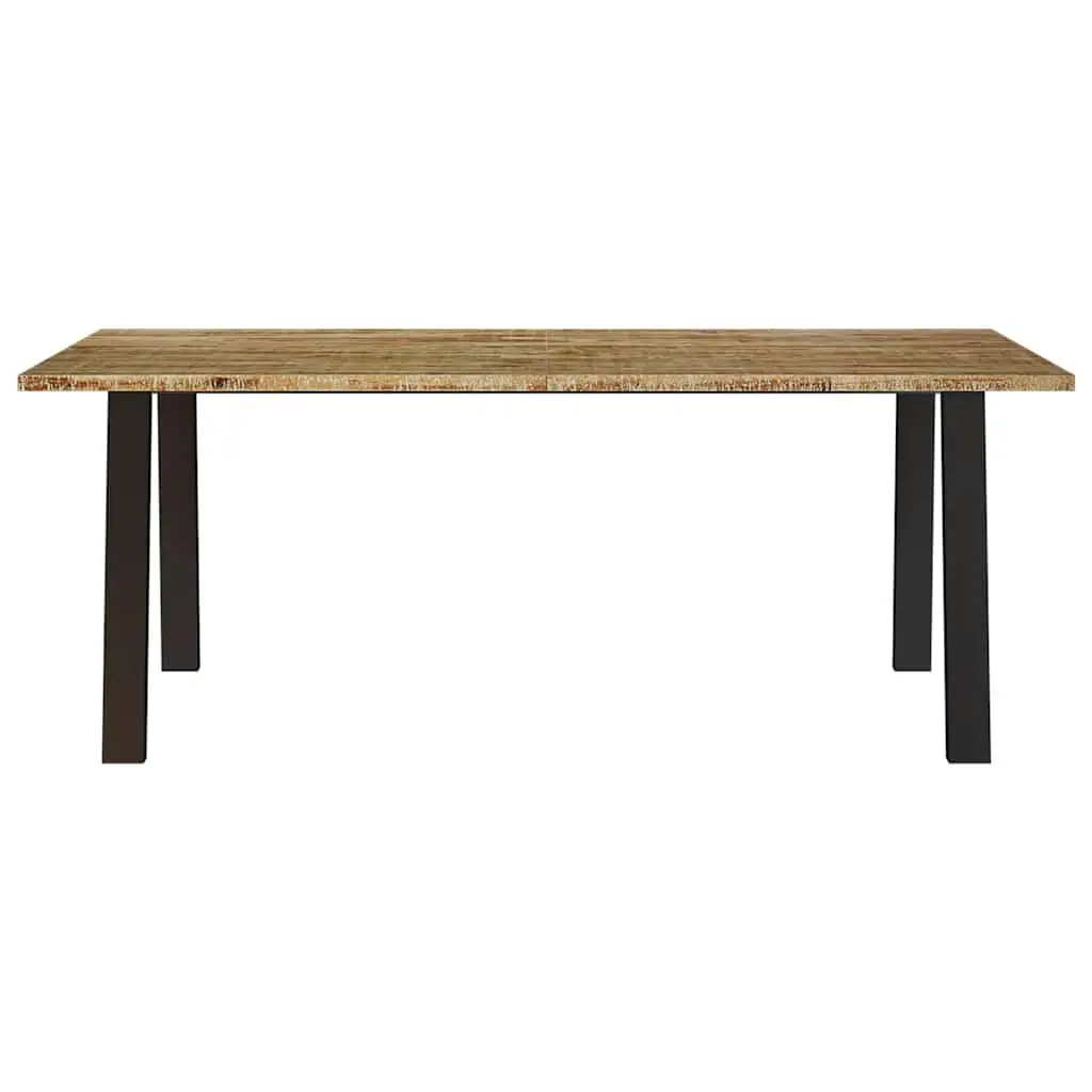 Dining Table Solid Wood Acacia Kitchen 200x90x75 cm Brown Industrial Legs