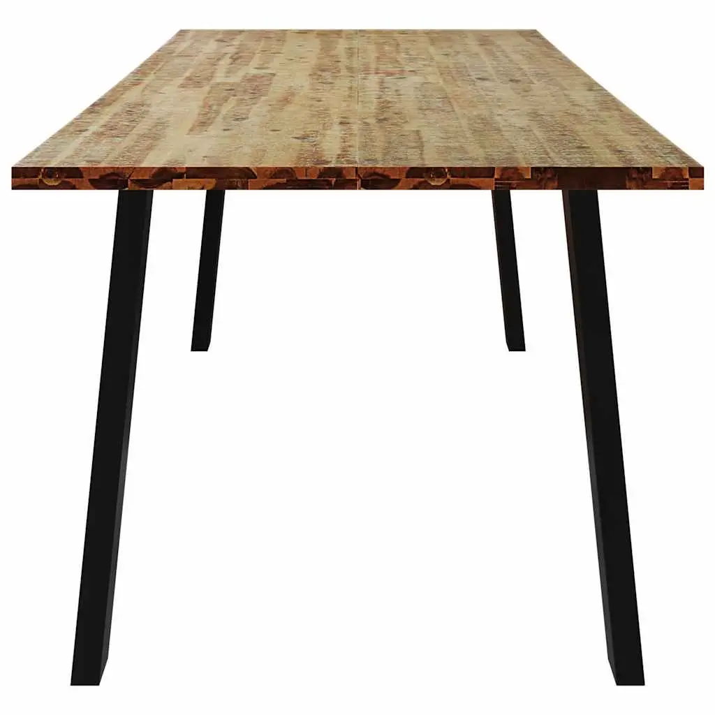 Dining Table Solid Wood Acacia Kitchen 200x90x75 cm Brown Industrial Legs