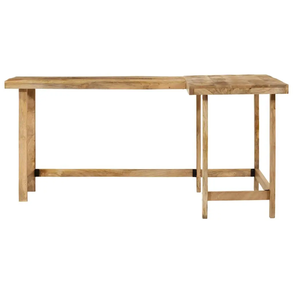 L-Shaped Wooden Desk Home Office Study Table 165x110x75cm Brown